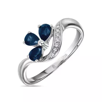 Золотое Кольцо c бриллиантами и сапфирами