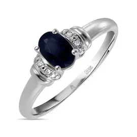 Золотое Кольцо c бриллиантами и цветными сапфирами