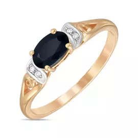 Золотое Кольцо c бриллиантами и цветными сапфирами