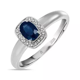 Золотое Кольцо c бриллиантами и сапфиром