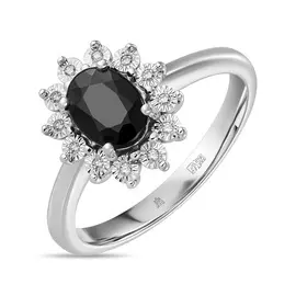 Золотое Кольцо c бриллиантами и сапфиром