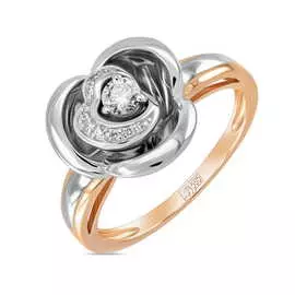 Золотое Кольцо c бриллиантами и цветными сапфирами