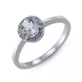 Золотое кольцо c бриллиантами и топазом