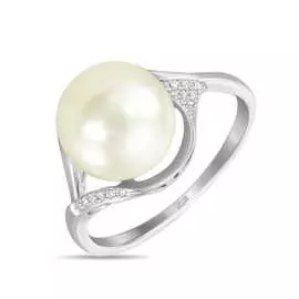 Золотое Кольцо c бриллиантами и жемчугом