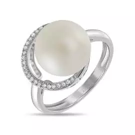 Золотое кольцо c бриллиантами и жемчугом