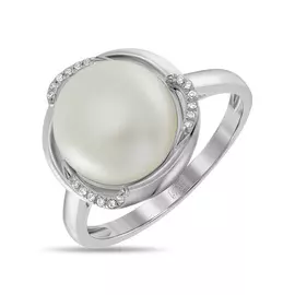 Золотое Кольцо c бриллиантами и жемчугом