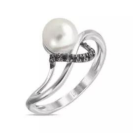 Золотое Кольцо c бриллиантами и жемчугом