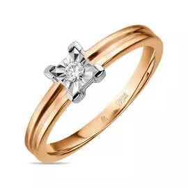 Золотое кольцо c бриллиантом