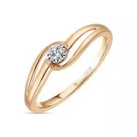 Золотое кольцо c бриллиантом