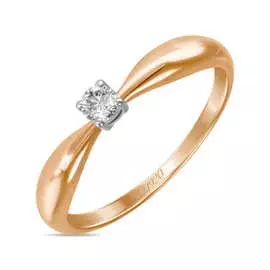 Золотое кольцо c бриллиантом