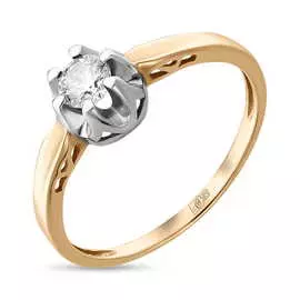 Золотое кольцо c бриллиантом