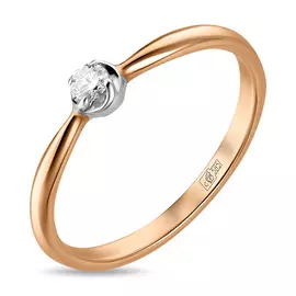 Золотое кольцо c бриллиантом