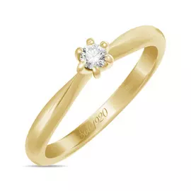 Золотое кольцо c бриллиантом