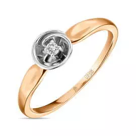 Золотое кольцо c бриллиантом