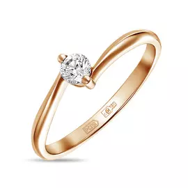 Золотое кольцо c бриллиантом