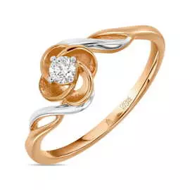 Золотое кольцо c бриллиантом