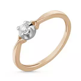 Золотое кольцо c бриллиантом