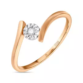 Золотое кольцо c бриллиантом