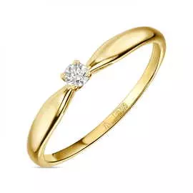 Золотое кольцо c бриллиантом