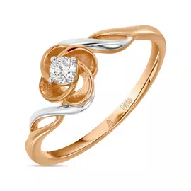 Золотое кольцо c бриллиантом