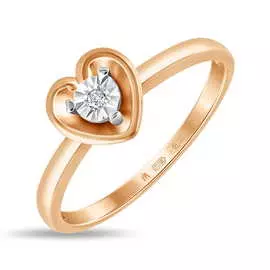 Золотое кольцо c бриллиантом