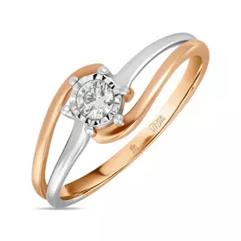 Золотое кольцо c бриллиантом