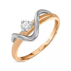 Золотое кольцо c бриллиантом