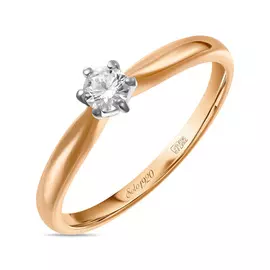 Золотое кольцо c бриллиантом