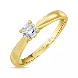 Золотое кольцо c бриллиантом