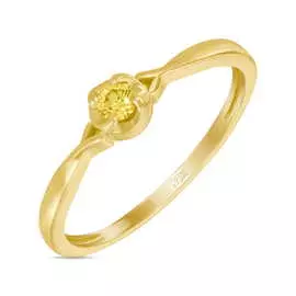 Золотое кольцо c бриллиантом