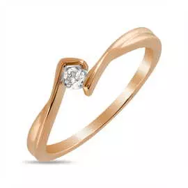 Золотое кольцо c бриллиантом