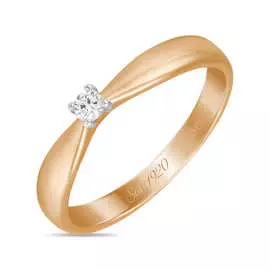 Золотое кольцо c бриллиантом
