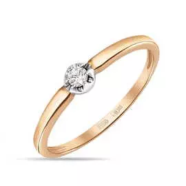 Золотое кольцо c бриллиантом