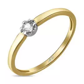 Золотое кольцо c бриллиантом