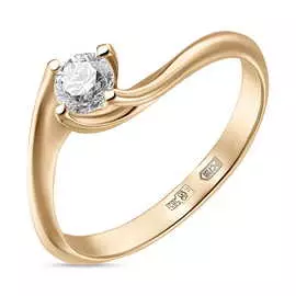 Золотое кольцо c бриллиантом