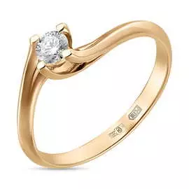 Золотое кольцо c бриллиантом