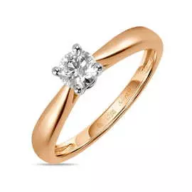 Золотое кольцо c бриллиантом