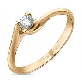 Золотое кольцо c бриллиантом