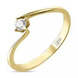 Золотое кольцо c бриллиантом