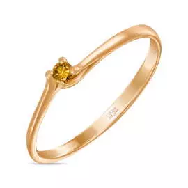 Золотое кольцо c цветными бриллиантами