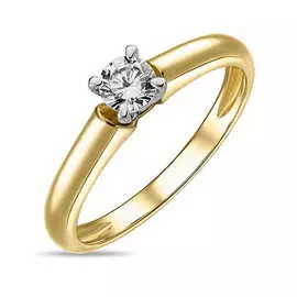 Золотое кольцо c бриллиантом