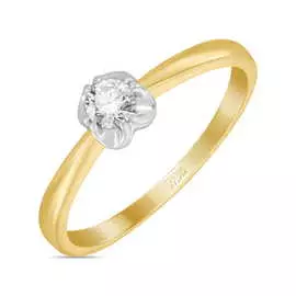 Золотое кольцо c бриллиантом