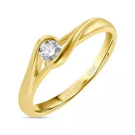 Золотое кольцо c бриллиантом