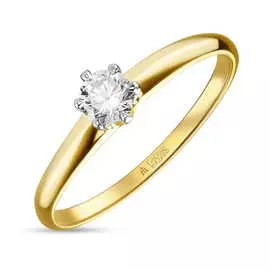 Золотое кольцо c бриллиантом