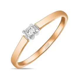 Золотое кольцо c бриллиантом