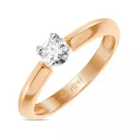 Золотое кольцо c бриллиантом