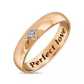 Золотое кольцо c бриллиантом и эмалью