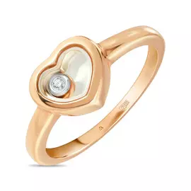 Золотое Кольцо c бриллиантом и стеклом