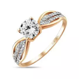 Золотое кольцо c фианитами