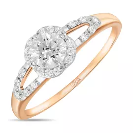 Золотое кольцо c фианитами